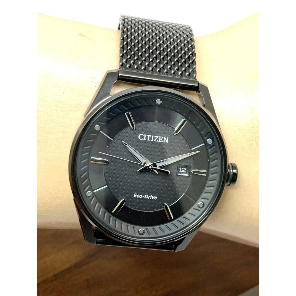 Citizen Men's Watch BM6988-57E Eco-Drive Black Dial Solar Mesh Stainless Steel